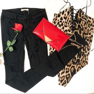 Bullhead 💀 Destroyed Black Denim Skinny Jeans